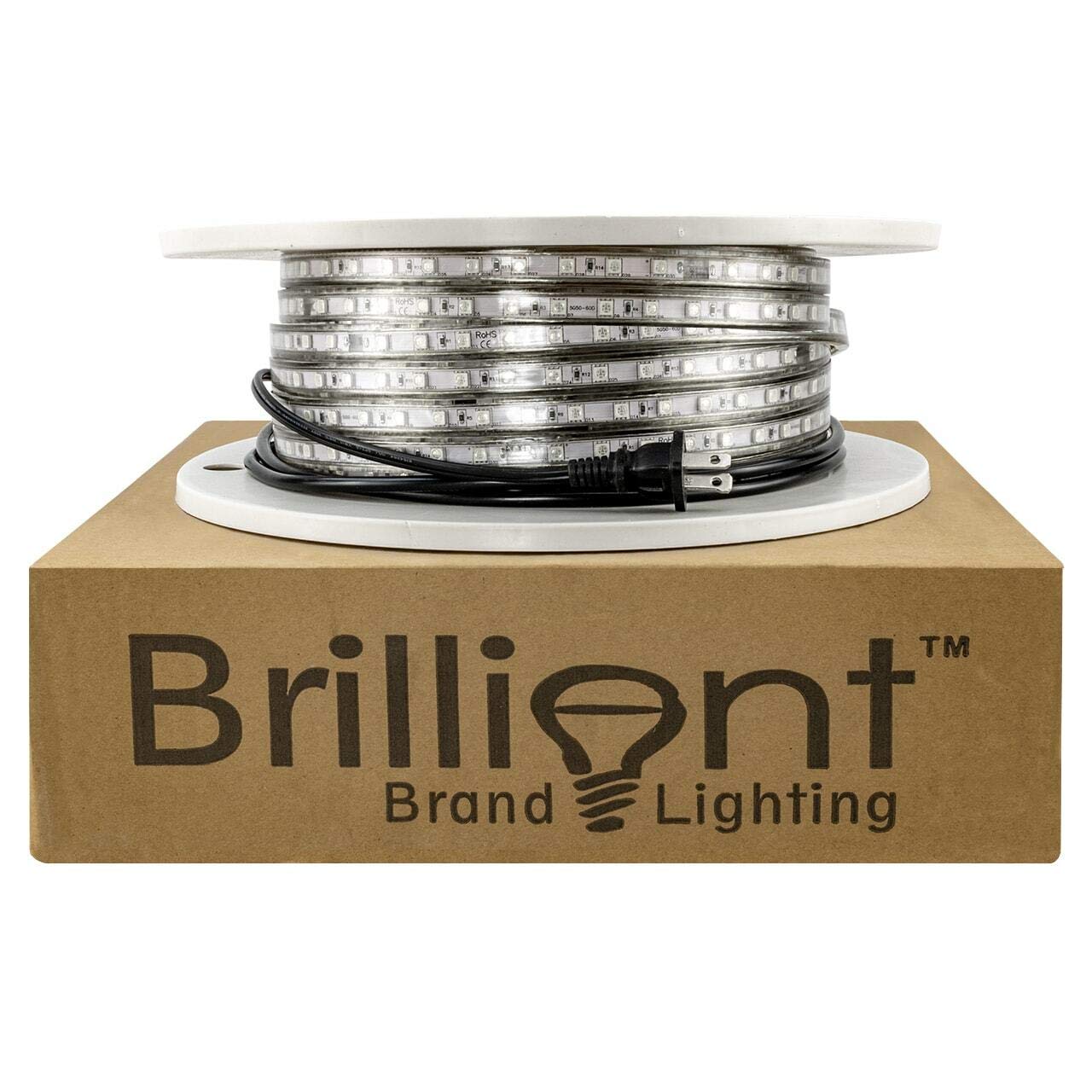 Green LED Strip Light 120V High Output SMD 5050 - 65ft Flexible RGB Tape Lights for Home Decoration, Bedroom, Kitchen, and Party Lighting