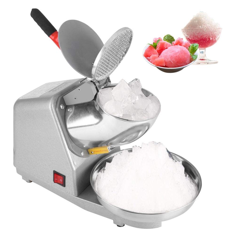 Electric Ice Crusher and Shaver Machine - Manual & Automatic Snow Cone Maker for Home, Bar, and Commercial Use - Perfect for Cocktails, Smoothies, and Desserts