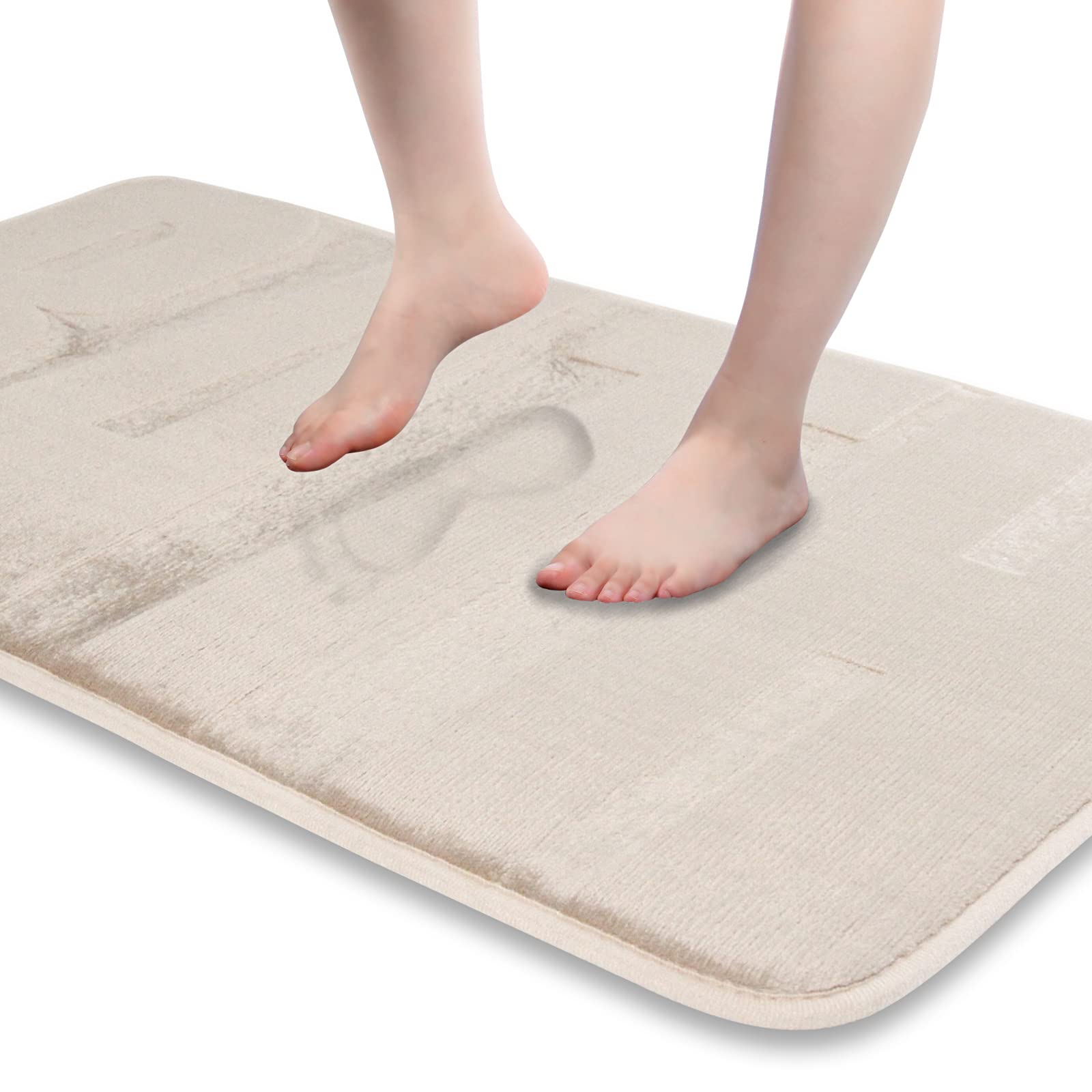 Premium Memory Foam Bath Rug - Super Absorbent Cobblestone Design Non-Slip Shower Mat for Bathroom Safety | Machine Washable & Quick-Drying | Perfect for Wet Rooms, Spa Showers & Bathroom Decor