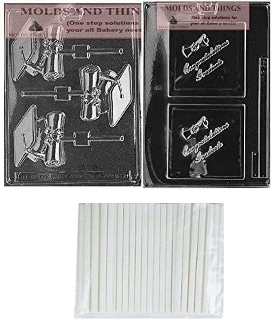 Graduation Cap & Diploma Chocolate Candy Mold - DIY Graduation Chocolate, Soap, and Candy Molds with Instruction Guide - Perfect for Graduation Party Favors, School Events, and Celebration Gifts