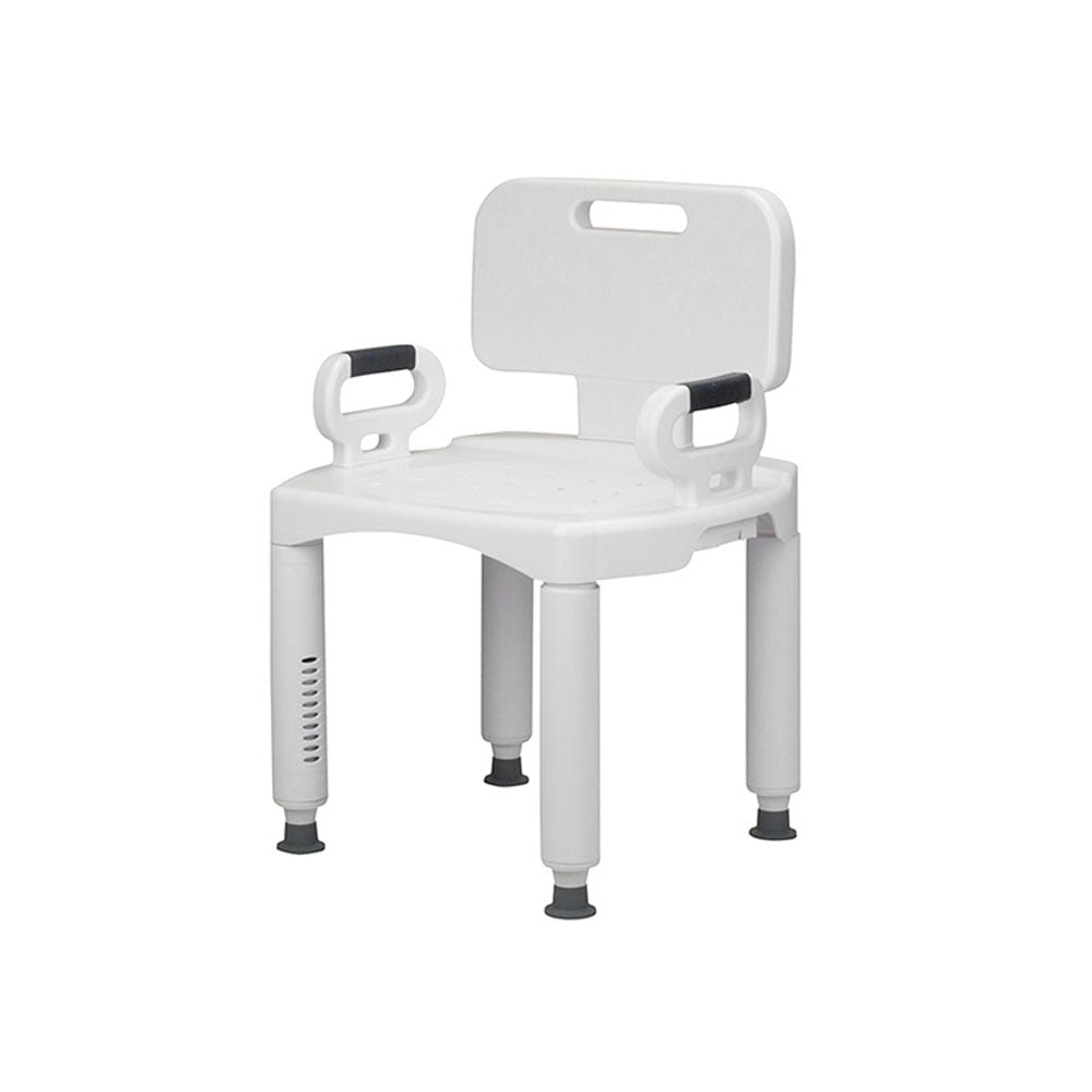Non-Slip Shower Chair with Back Support - Adjustable Height Bath Seat for Elderly & Disabled - Sturdy & Waterproof Shower Stool for Safe Bathing - Ideal for Home, Hospital & Senior Care Use