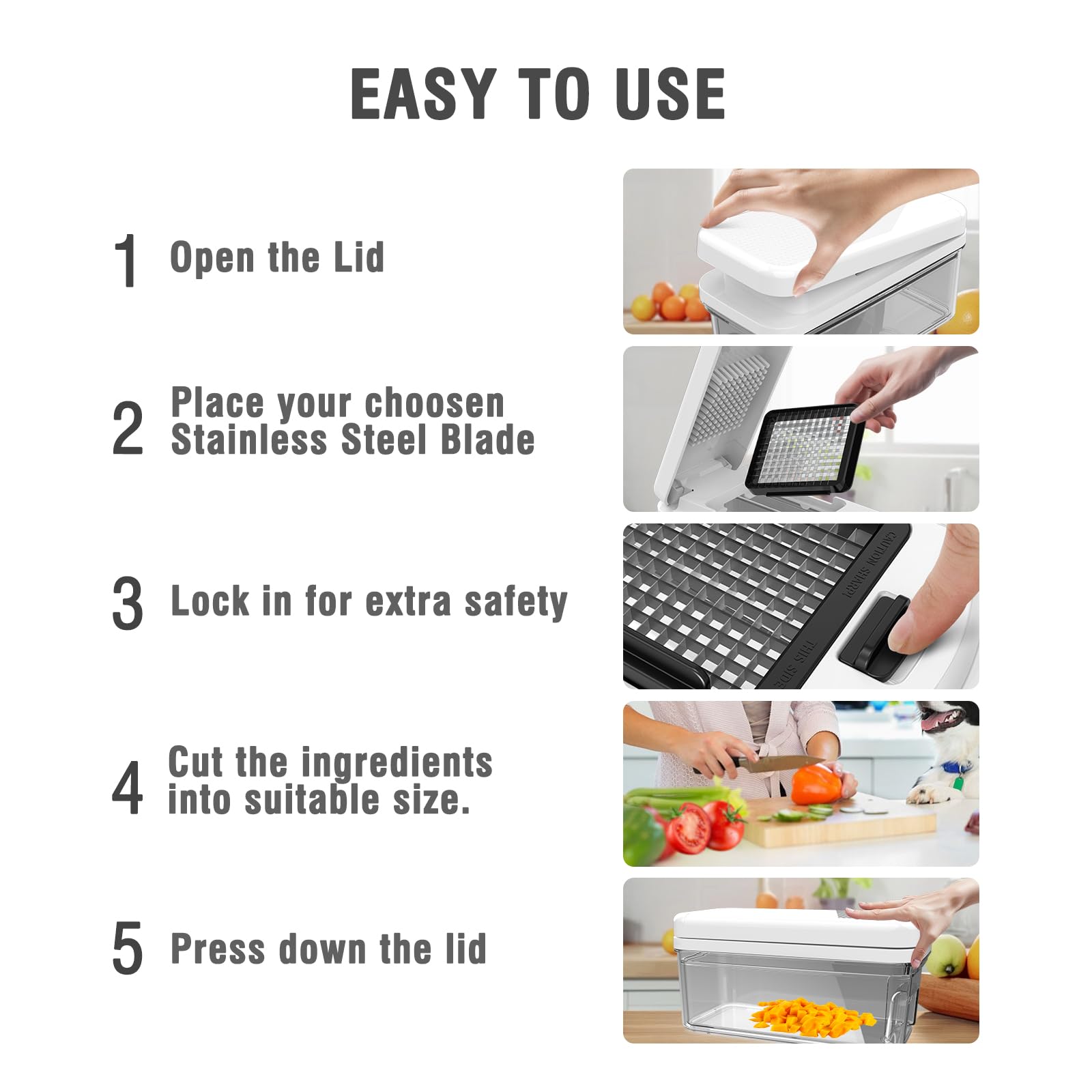 10-in-1 Vegetable Chopper with Container - Onion Dicer, Food Slicer & Cutter with 7 Blades for Carrots, Garlic, Potatoes | Perfect for Salad Prep, Meal Prepping & Quick Kitchen Tasks
