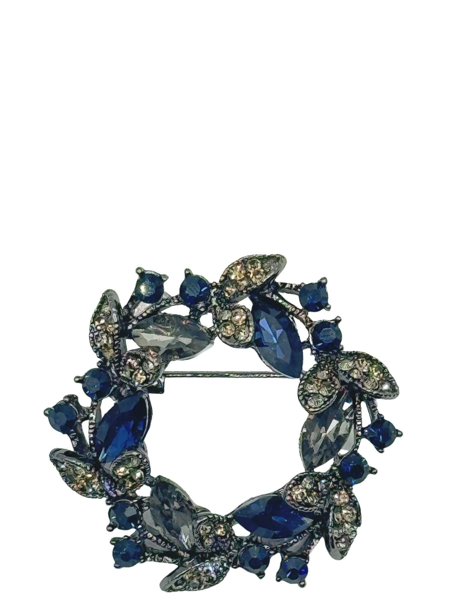 DÉCLIC Dark Wreath Pin Brooch - Gunmetal Finish Vintage Gothic Jewelry for Women - Perfect for Jackets, Scarves, Bags & Gothic Fashion Accessories