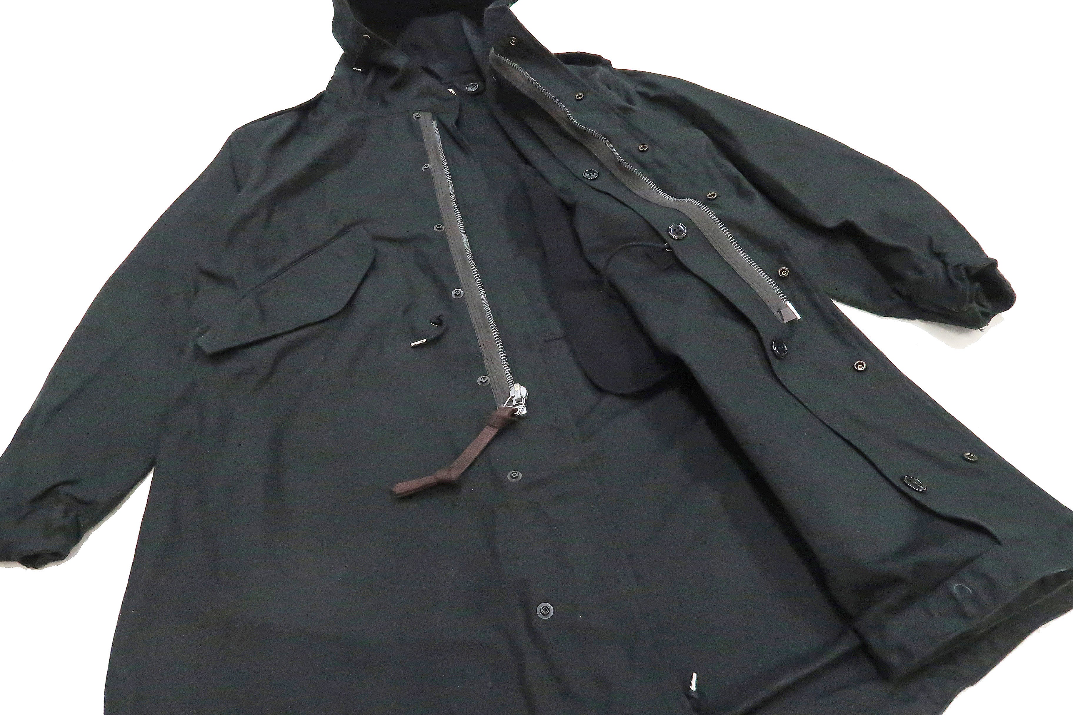 Buzz Rickson William Gibson Black US Army M-51 Fishtail Parka - Men's Military Coat Jacket BR14969 | Vintage Style Outerwear for Urban Exploration & Cold Weather Adventures