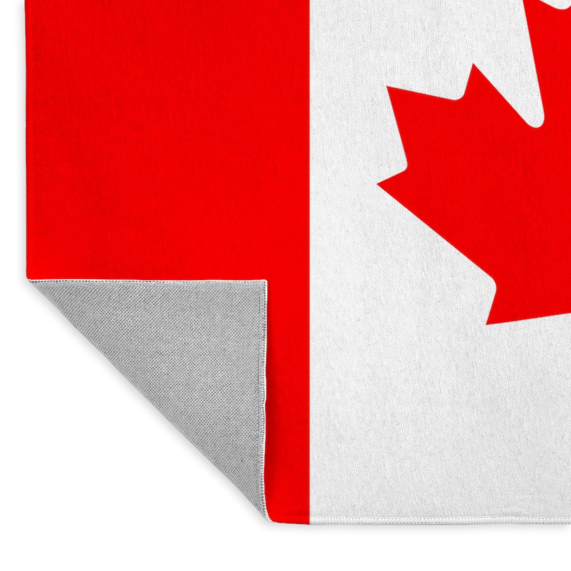 Canada Flag 3'X5' Decorative Area Rug - Soft Fabric Throw Rug for Living Room, Bedroom & Dorm Decor | Patriotic Home Accessories
