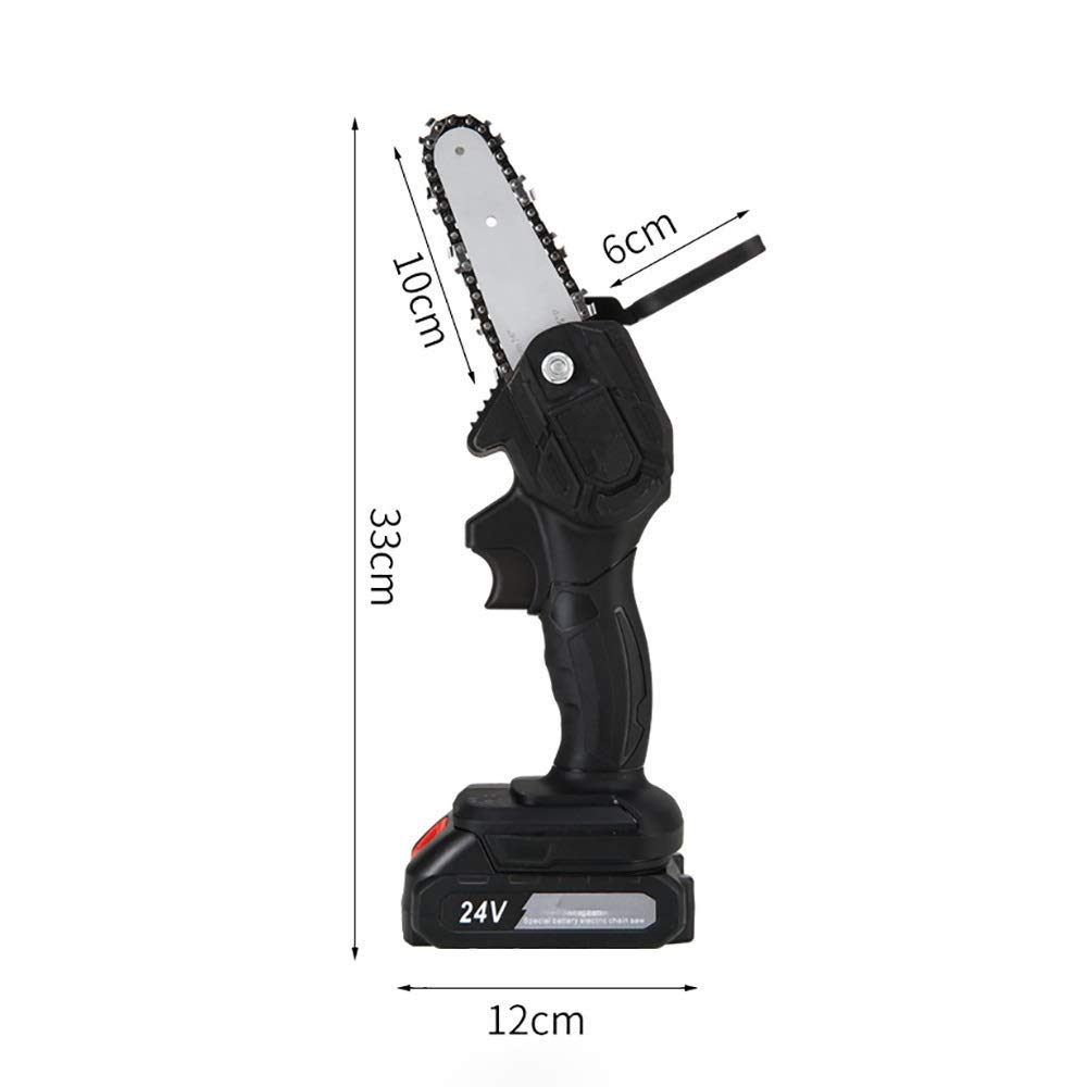 4-Inch Cordless Mini Handheld Electric Chainsaw - Portable Battery-Powered Saw with Charger for Tree Branch Wood Cutting - Perfect for Yard Work, Gardening, and DIY Projects