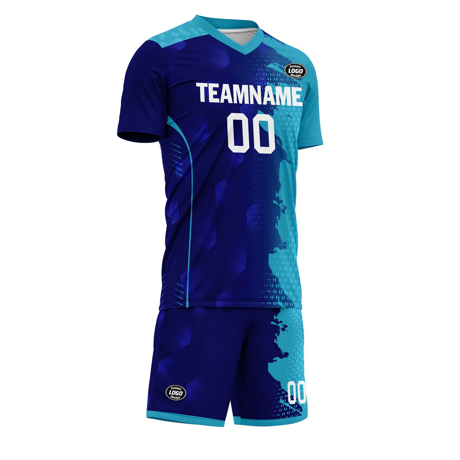 Custom Blue Soccer Jersey Set - Personalized Team Uniform with Name & Number Printing - Perfect for Matches, Training, and Fan Gear (SCJ101 D020210)