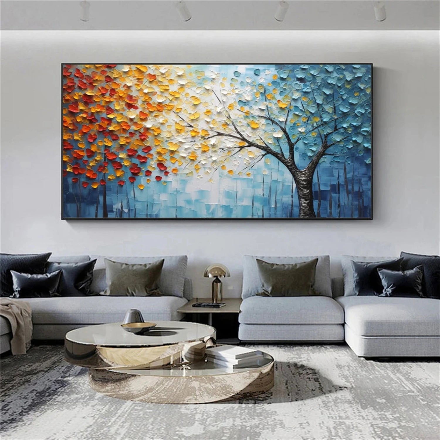 Flower and Tree Painting #FT108 - Handmade Canvas Art for Home Decor, Office & Gift Ideas
