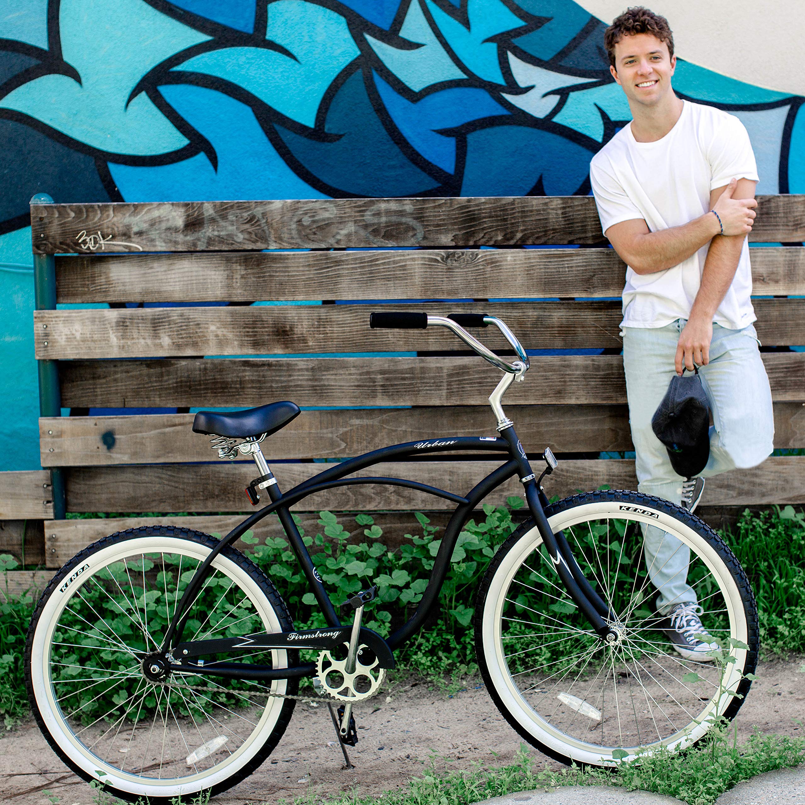 Firmstrong Urban Man Classic Beach Cruiser Bike for Men - Single Speed, Comfortable Ride, Ideal for Commuting, Leisure & Beach Outings