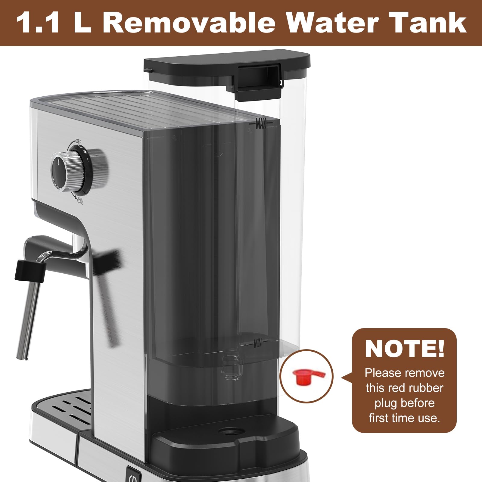 Geek Chef 20 Bar Espresso Machine for Home - Professional Coffee Maker for Latte & Cappuccino | Perfect for Kitchen, Office, and Small Spaces