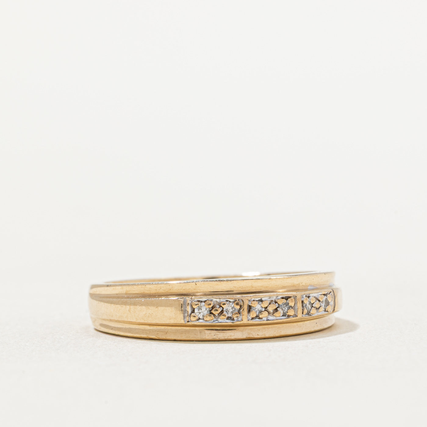 Semi Eternity Diamond Wedding Band Ring - 0.03ctw Round Cut Diamonds in 14K White Gold - Size 8.25 - Perfect for Anniversary, Engagement & Bridal Jewelry Gifts