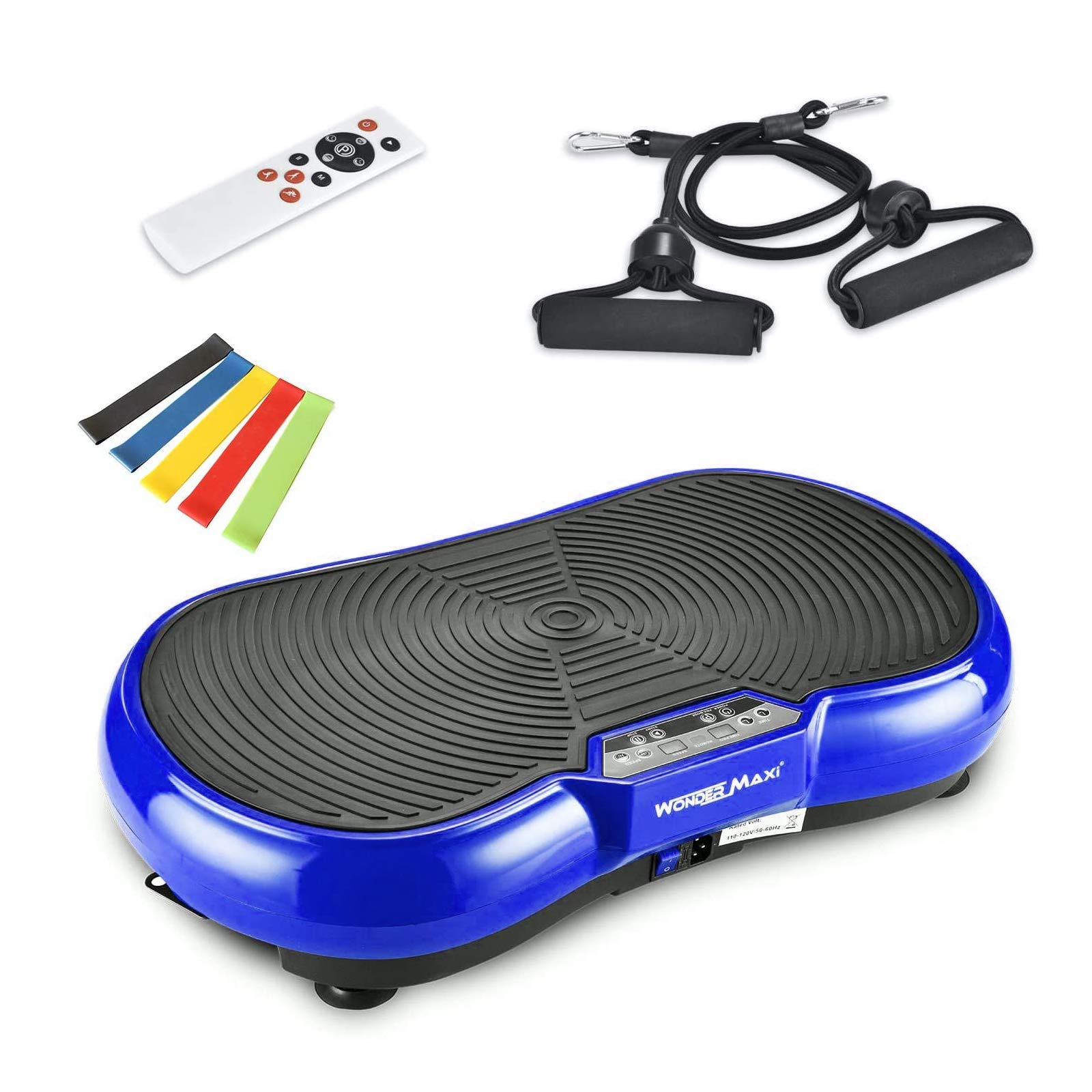 Wonder Maxi 3D Vibration Plate Exercise Machine - Whole Body Workout Platform with Dual Motor Oscillation, Remote Control & Resistance Bands for Weight Loss & Toning - Perfect for Home Gym, Physical Therapy & Fitness Training