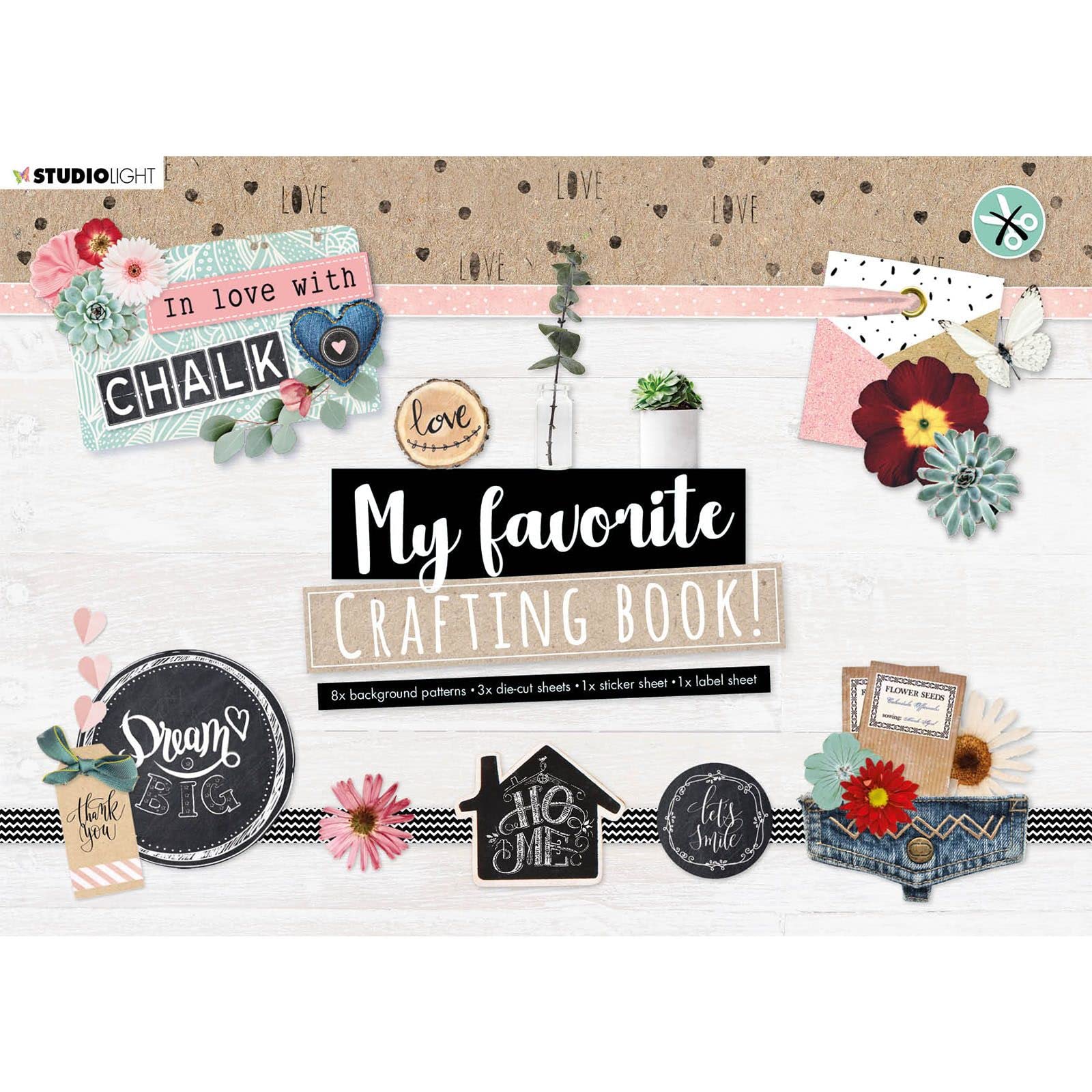 MF Crafting Book In Love With Chalk - 297x210mm No.97 - Perfect for DIY Scrapbooking, Card Making & Home Decor Projects