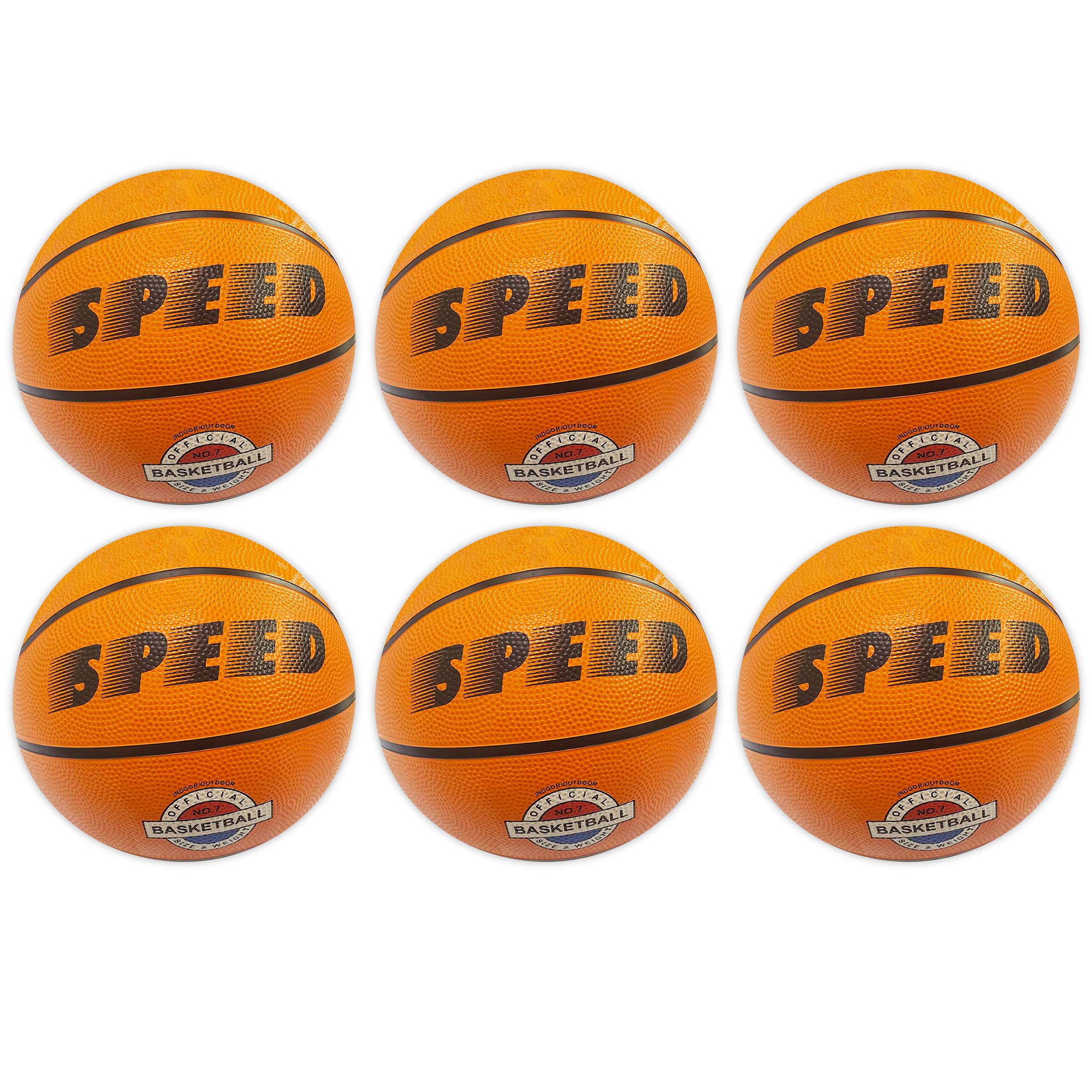 Official Size 7 Basketballs - 6 Pack for Indoor/Outdoor Play - Kids & Adults