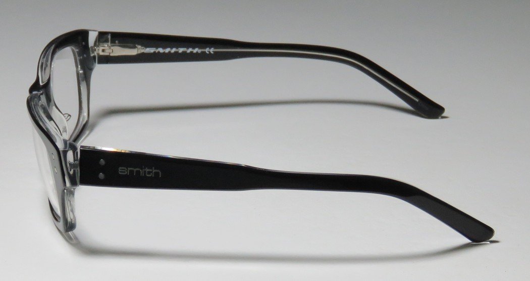 Smith Optics Bradford Designer Full-Rim Spring Hinge Eyeglasses - Lightweight Comfortable Eyewear for Men & Women (50-17-135, Black/Clear) - Perfect for Work, Reading & Daily Wear