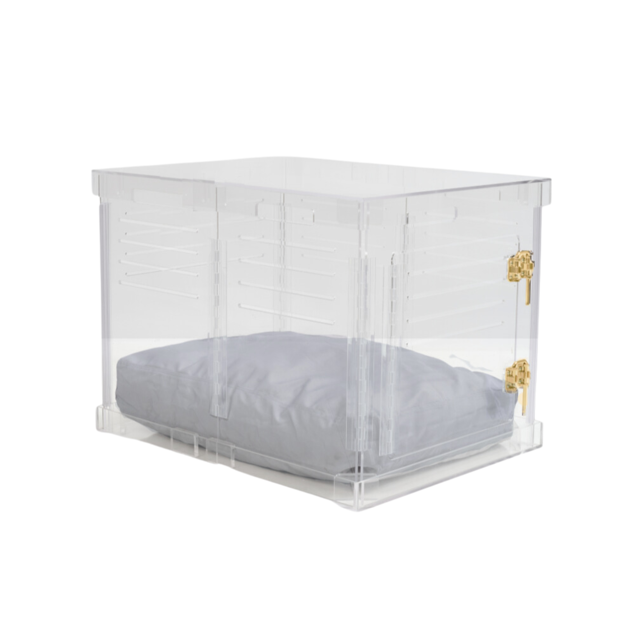 Clear Plastic Dog Crate with Removable Gate - Portable Pet Carrier for Small to Medium Dogs - Perfect for Travel, Training & Home Use