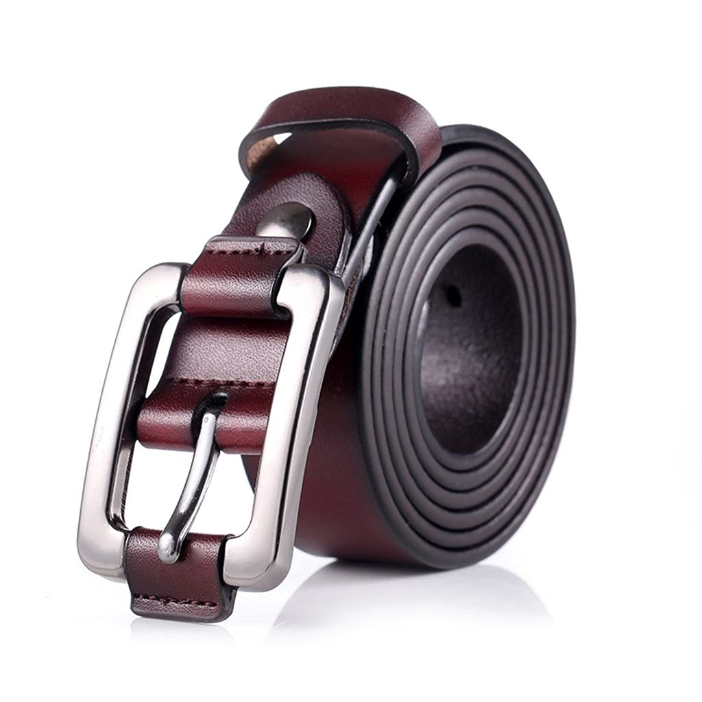 Genuine Leather Men's Belt - Vintage Casual Pin Buckle Full Grain Cowhide Strap for Jeans, Pants & Formal Wear | Durable & Stylish Waistband for Everyday Use