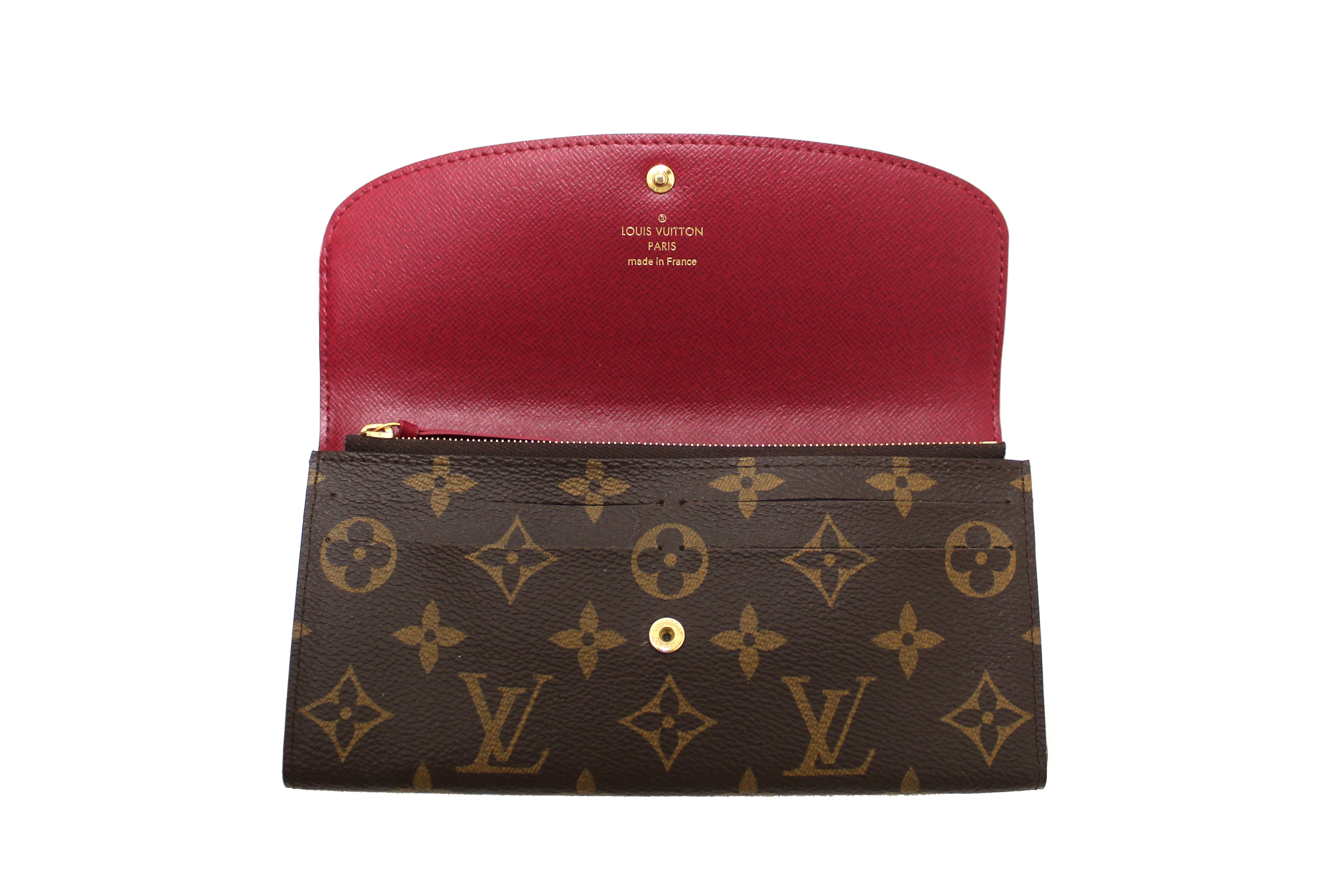 Authentic Louis Vuitton Monogram Canvas Emilie Wallet in Fuchsia Pink | Luxury Women's Wallet for Everyday Use, Travel & Gift Giving
