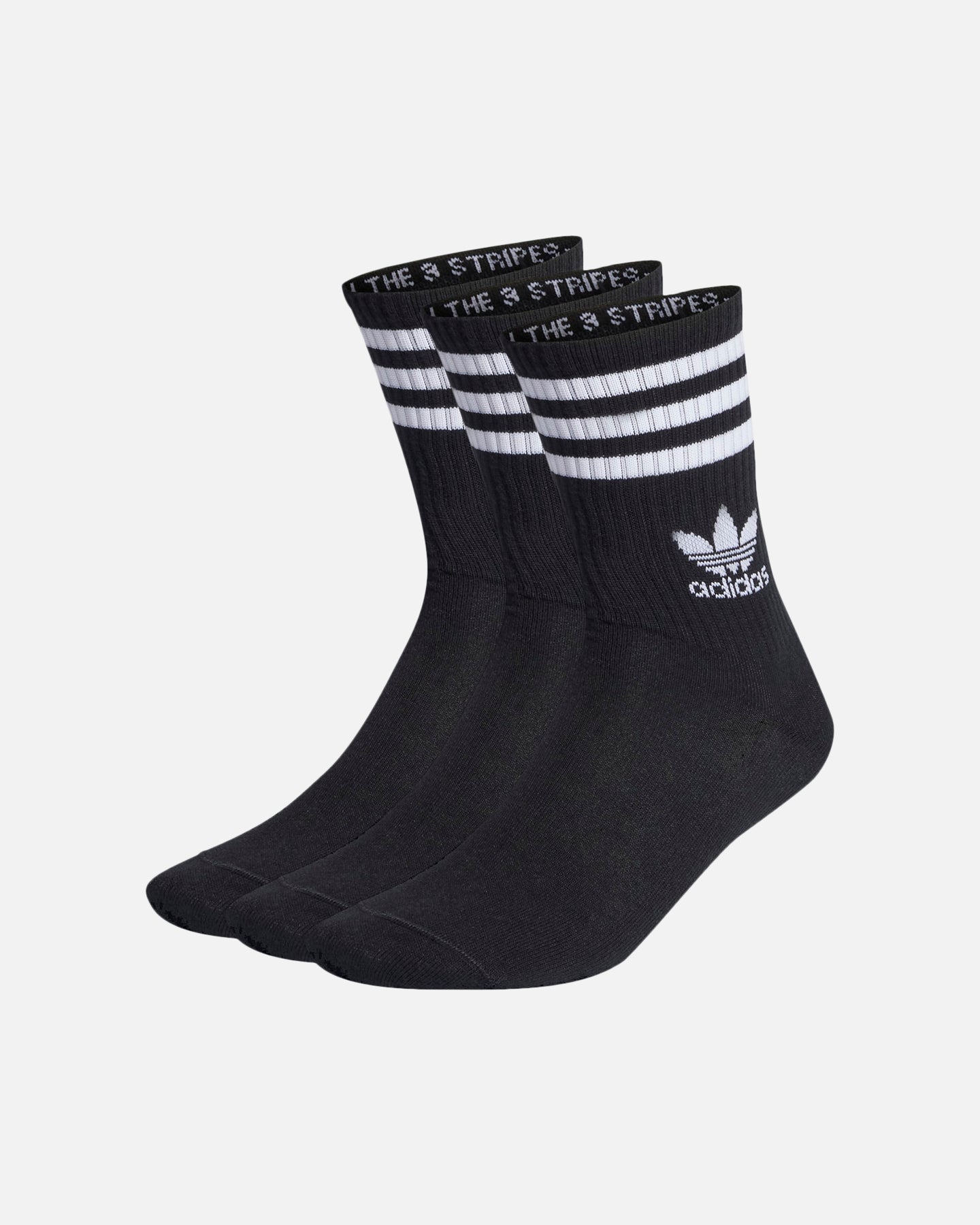 Adidas Solid Crew Socks 3-Pack - Black Athletic Socks for Men & Women - Comfortable Casual & Sports Socks for Running, Gym, Workout & Everyday Wear