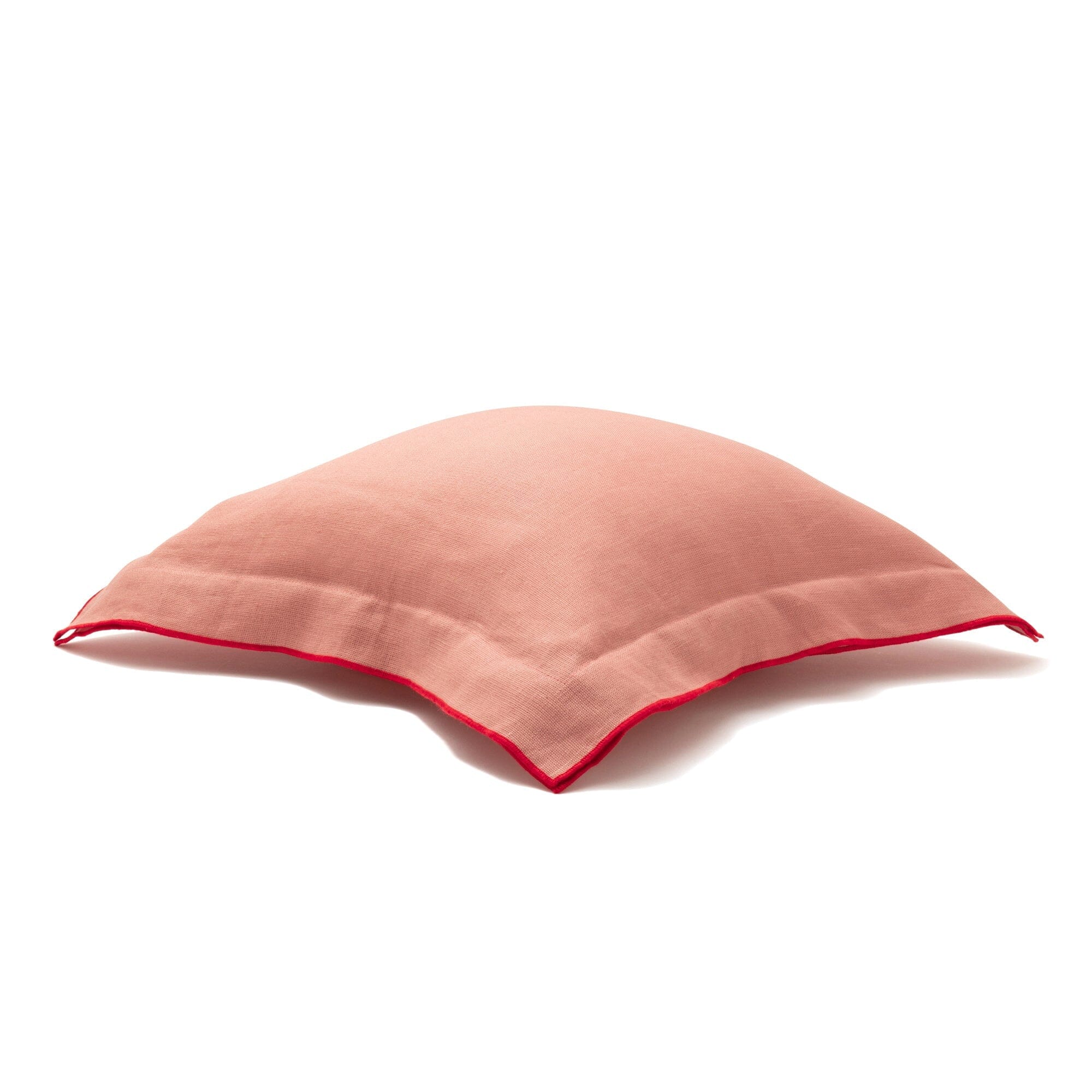 Premium Linen Flange Cushion Cover 18x18 Inches - Soft Orange Decorative Pillow Case for Sofa, Bed & Home Decor