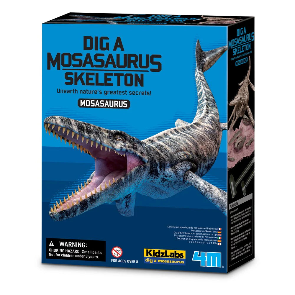 4M KidzLabs Dig A Mosasaurus Skeleton - Dinosaur Excavation Kit for Kids, STEM Educational Science Toy for Boys & Girls Ages 6+ - Perfect for Birthday Gifts, Classroom Activities & Paleontology Learning Fun