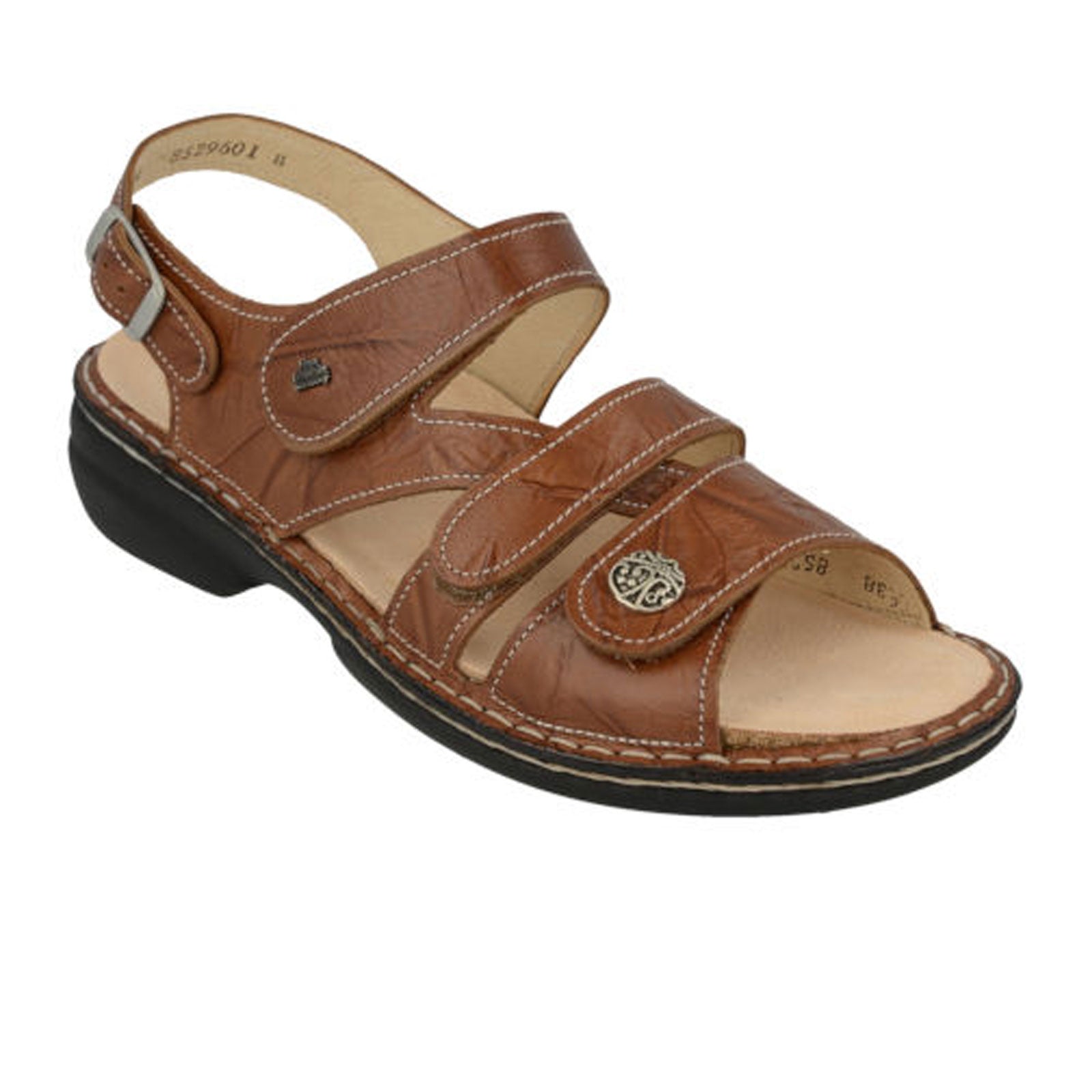 Finn Comfort Gomera S Backstrap Sandal for Women - Premium Leather Comfort Sandals in Cognac Brown | Perfect for Beach Vacations, Summer Walks & Casual Outings