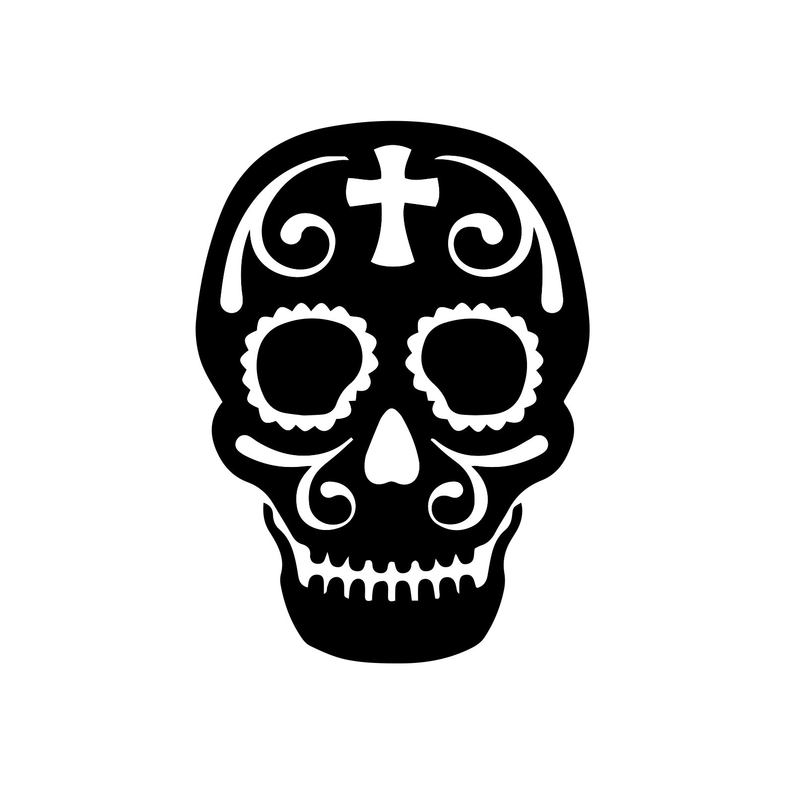 Bargain Max Sugar Skull Decal Sticker - 5.5 Inch Vinyl Decals for Notebook, Car, Laptop, Phone Case (Black) - Perfect for DIY Crafts, Scrapbooking & Personalizing Your Devices