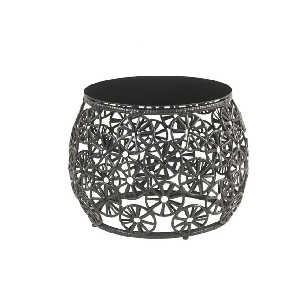 Acme Hikre Wicker Patio Lounge Chair with Side Table - Charcoal & Black Outdoor Furniture Set for Poolside, Garden, and Backyard Relaxation