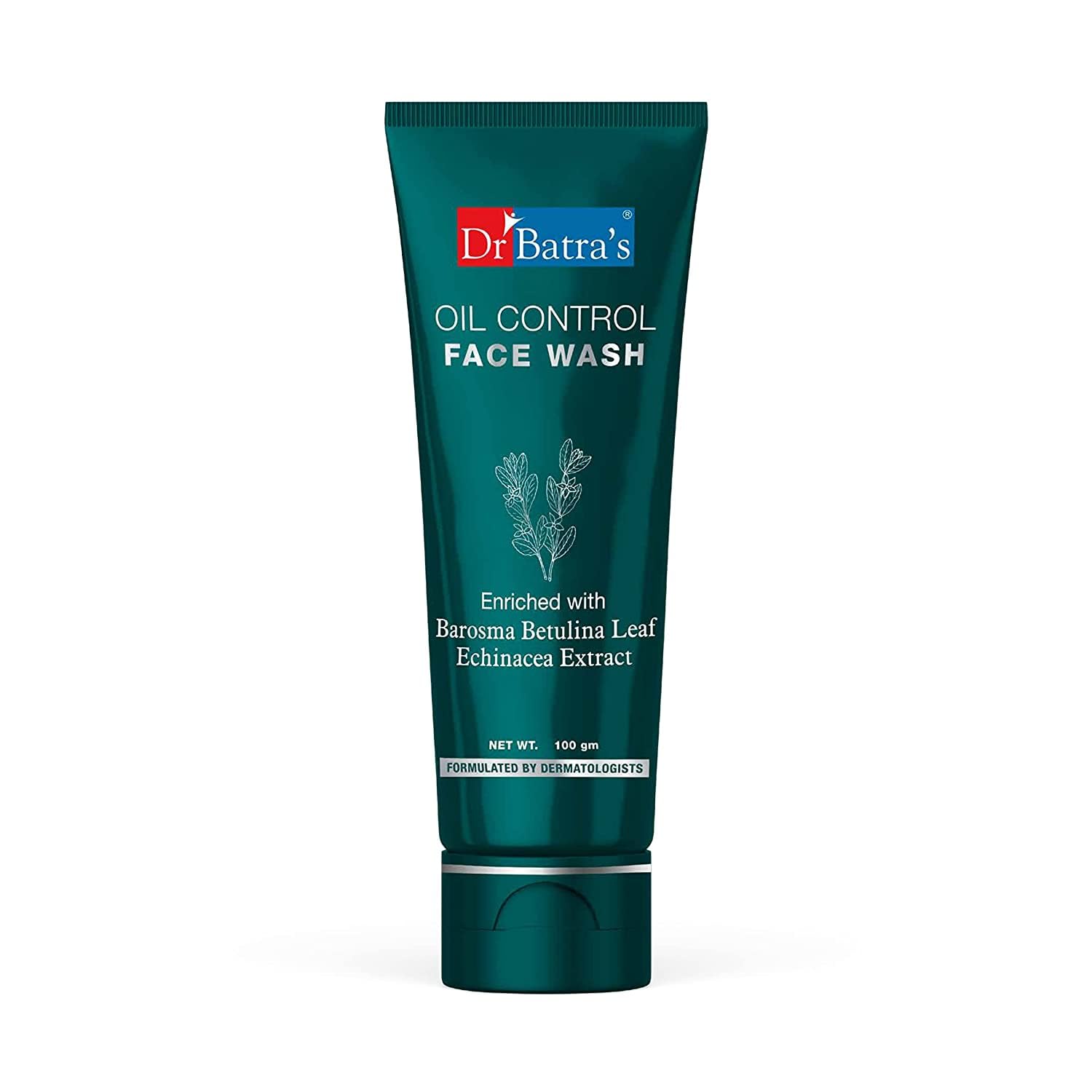 Dr Batra's Oil Control Face Wash - Sulphate, Silicone & Soap Free with Barosma Betulina & Echinacea Extract for Oily & Clear Skin (100g) - Perfect for Daily Skincare Routine & Acne-Prone Skin