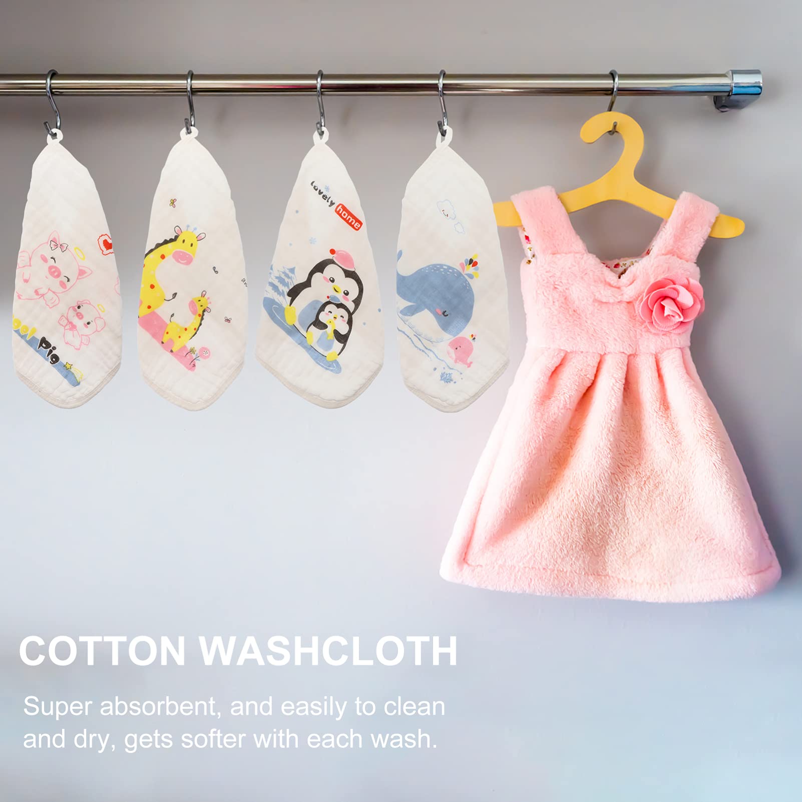 HAPINARY 5-Pack Baby Washcloths - Soft Muslin Face Towels for Newborns | Gentle on Sensitive Skin | Quick-Drying Cotton | Perfect for Bath Time, Feeding & Diaper Changes