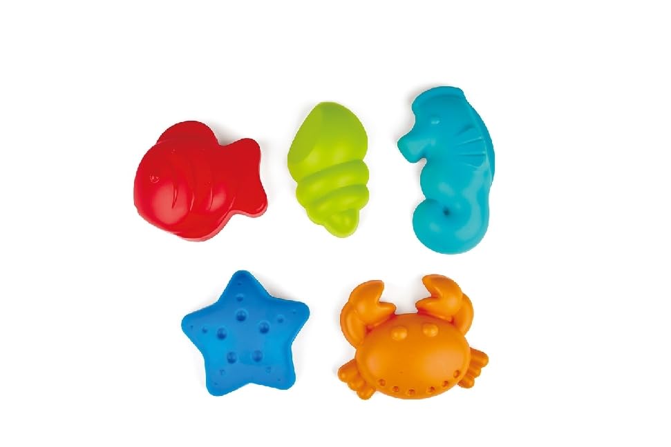 Hape Multicolor Sea Creatures Sand and Beach Toy Set for Kids - Perfect for Beach Play, Sandcastle Building & Outdoor Water Fun