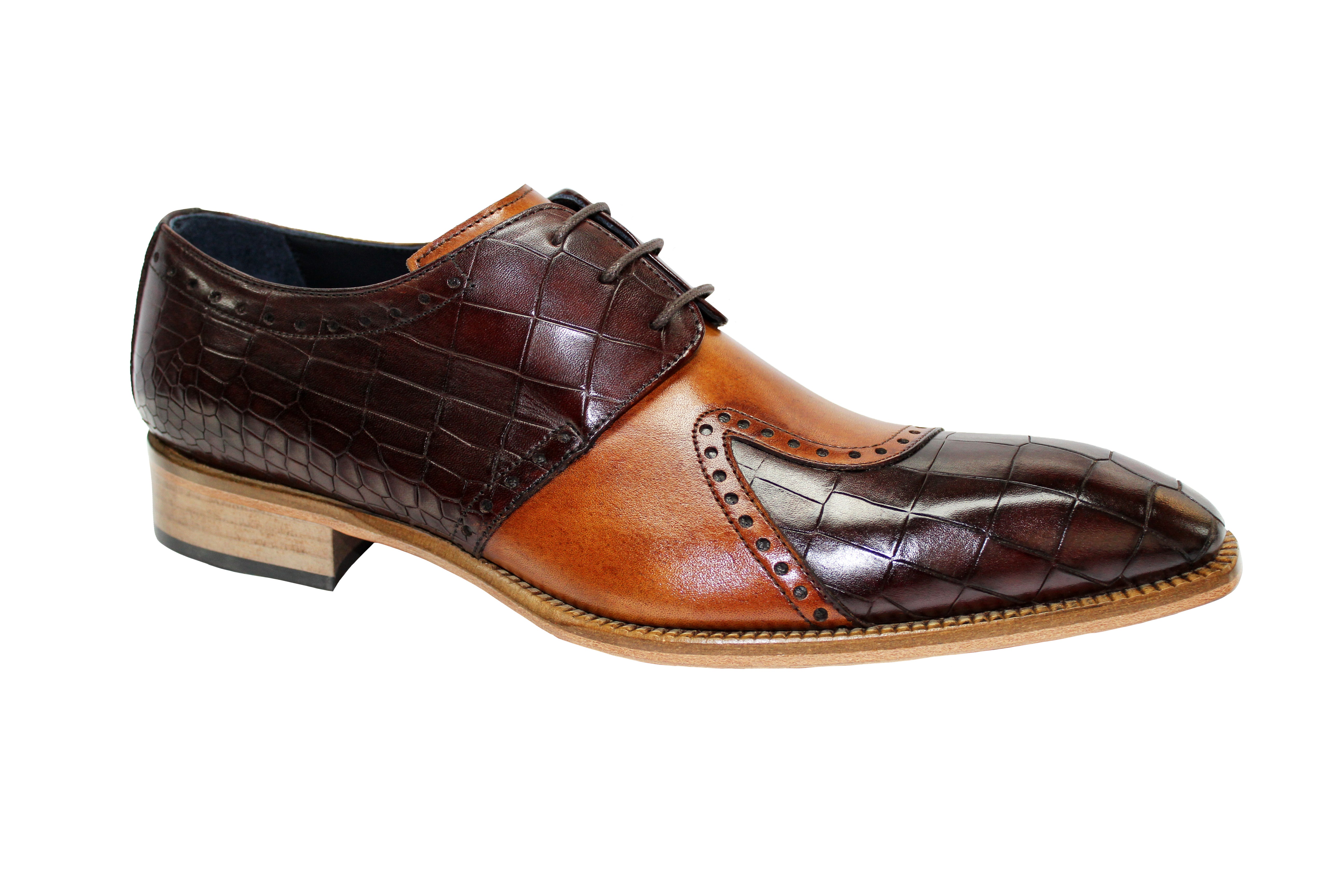 Duca Di Matiste Valentano Genuine Leather Dress Shoes for Men - Brown/Cognac Color - Formal & Business Occasions - Perfect for Weddings, Office Wear & Special Events