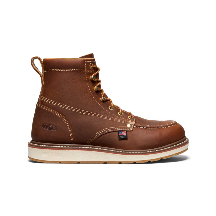 Men's Liberty 6 Soft Toe Work Boots - Genuine Leather Brown/Birch - Durable & Comfortable for Construction, Hiking & Outdoor Work