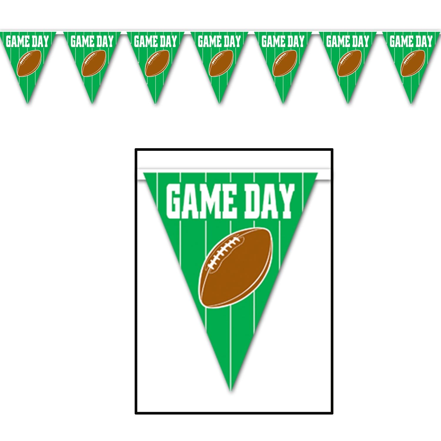12 Pack Beistle Game Day Football Pennant Banner - Perfect for NFL Tailgating, Super Bowl Party Decorations & Sports Fan Room Decor