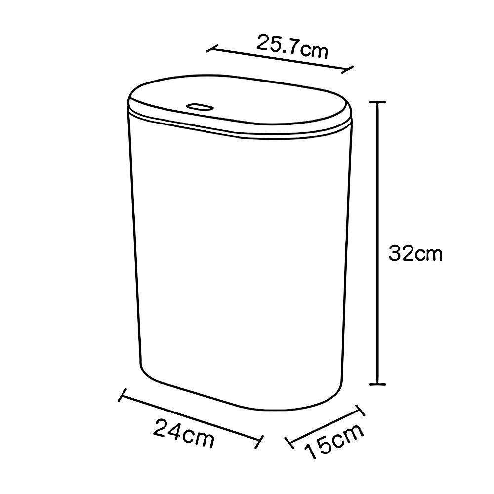 Mini Rectangular Plastic Trash Can with Lid - Large Capacity Indoor/Outdoor Garbage Bin for Home, Office & Commercial Use - Odor Control & Durable White Waste Storage Container