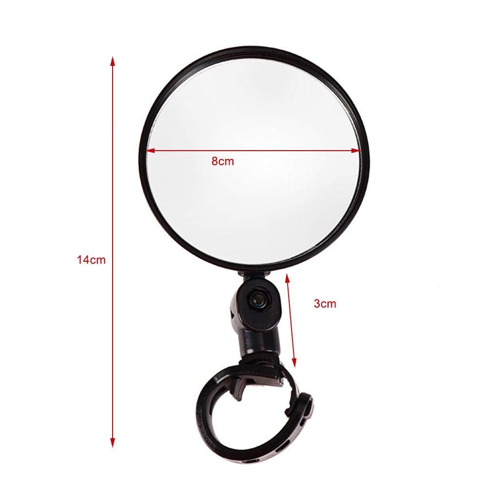 Tomoyou Wide-Angle Convex Bicycle Rearview Mirror - Adjustable Silicone Handle MTB Cycling Mirror for Road & Mountain Bikes - Enhance Safety During Commuting, Cycling & Outdoor Adventures