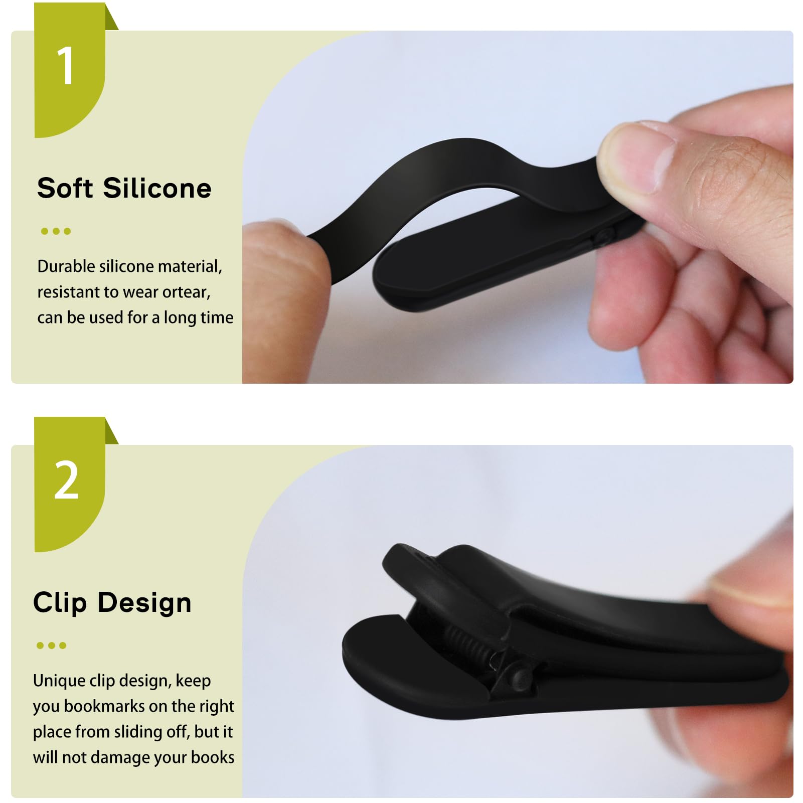 SMUK 3-Piece Automatic Silicone Bookmark Set - Cute & Unique Reading Accessories for Women, Men, Kids & Book Lovers - Perfect Gift for Readers & Bookworms - Ideal for Novels, Textbooks, Journals & Bible Study