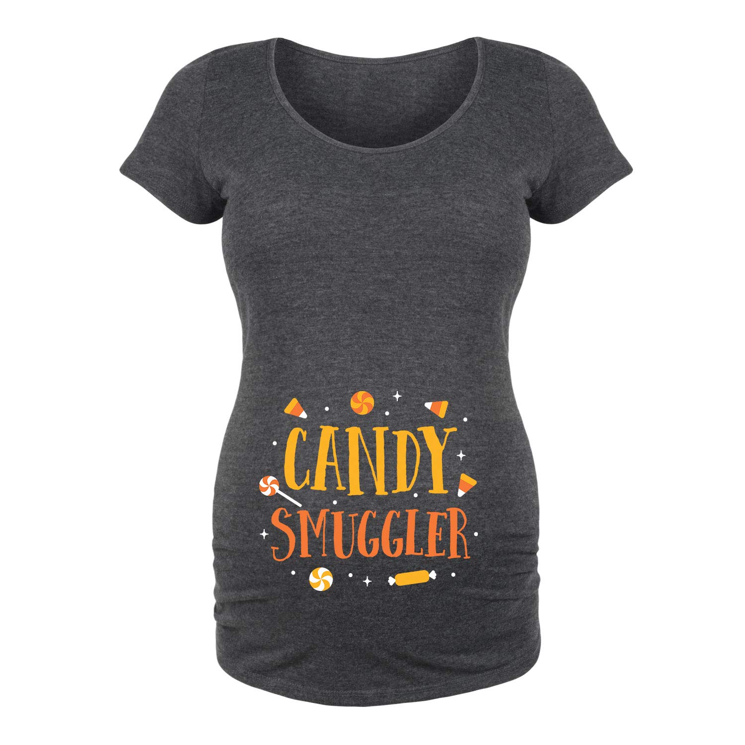 Bloom Maternity - Candy Smuggler Maternity Scoop Neck T-Shirt for Pregnancy Comfort - Soft Stretchy Nursing Top for Moms, Perfect for Everyday Wear & Breastfeeding