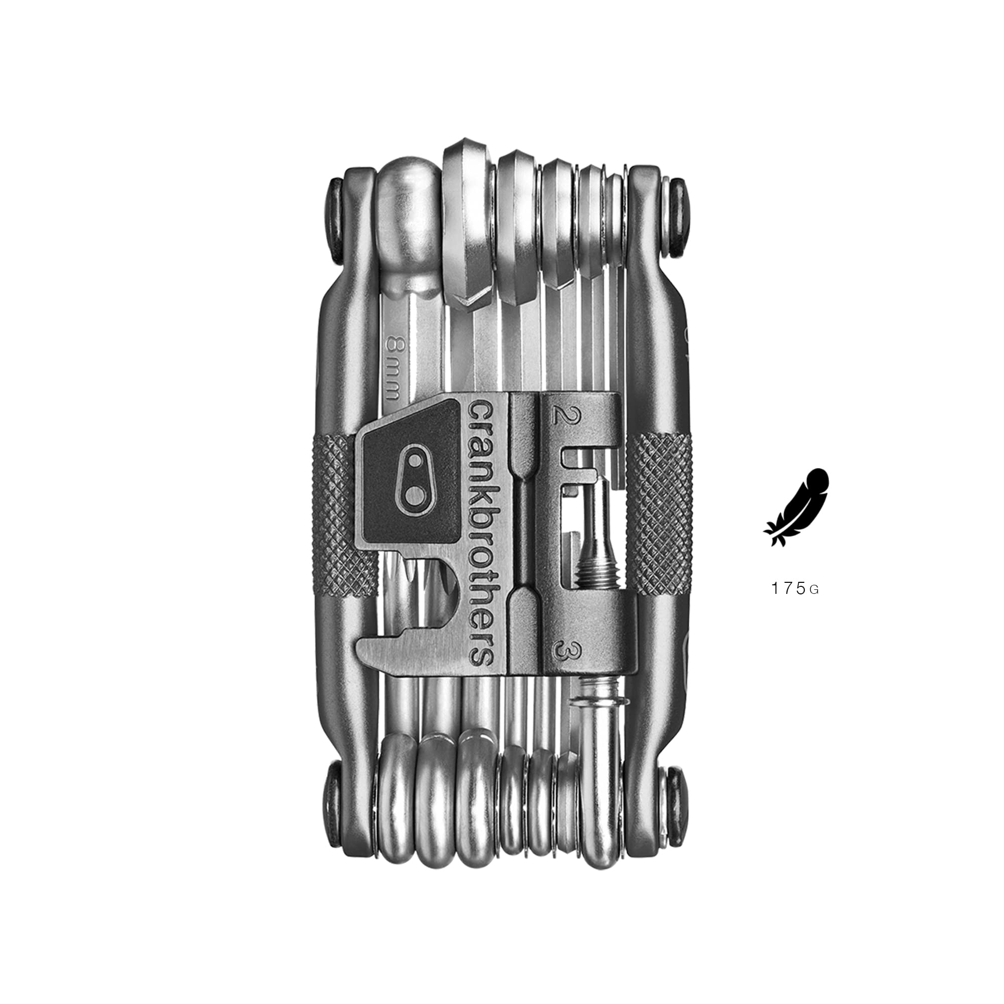 Crankbrothers Multi Tool 19 - Premium Bike Repair Kit with 19 Functions - Silver | Perfect for Mountain Biking, Road Cycling & Emergency Bike Maintenance