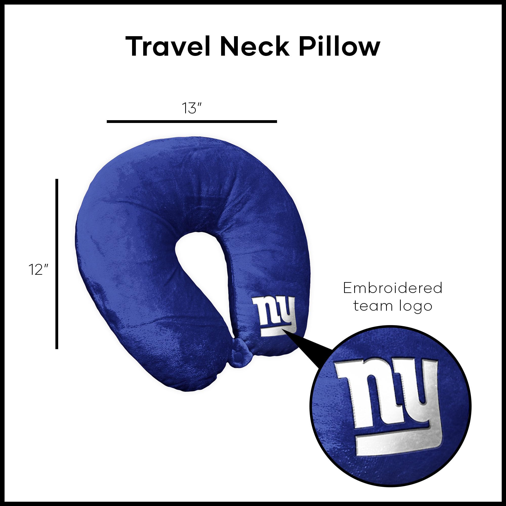 Officially Licensed NFL Travel Neck Pillow - Soft Support for Airplane, Car & Home - Multiple Team Colors & Logos - Perfect Gift for Football Fans