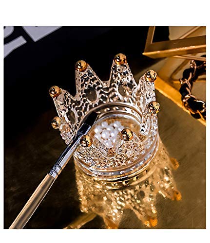 Colorful Crown Nail Art Dappen Dish - 2-in-1 Pen Holder & Acrylic Bowl for DIY Nail Design
