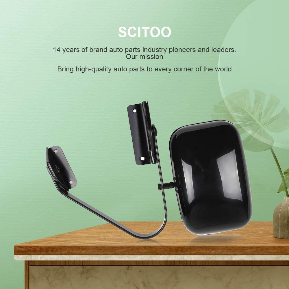 SCITOO Manual Folding Side View Mirrors for 1980-1996 Ford F150 Truck - Passenger & Driver Side Replacement (Non-Heated, FO1321106-D42) | Perfect for Off-Roading, Daily Commuting & Truck Restoration Projects