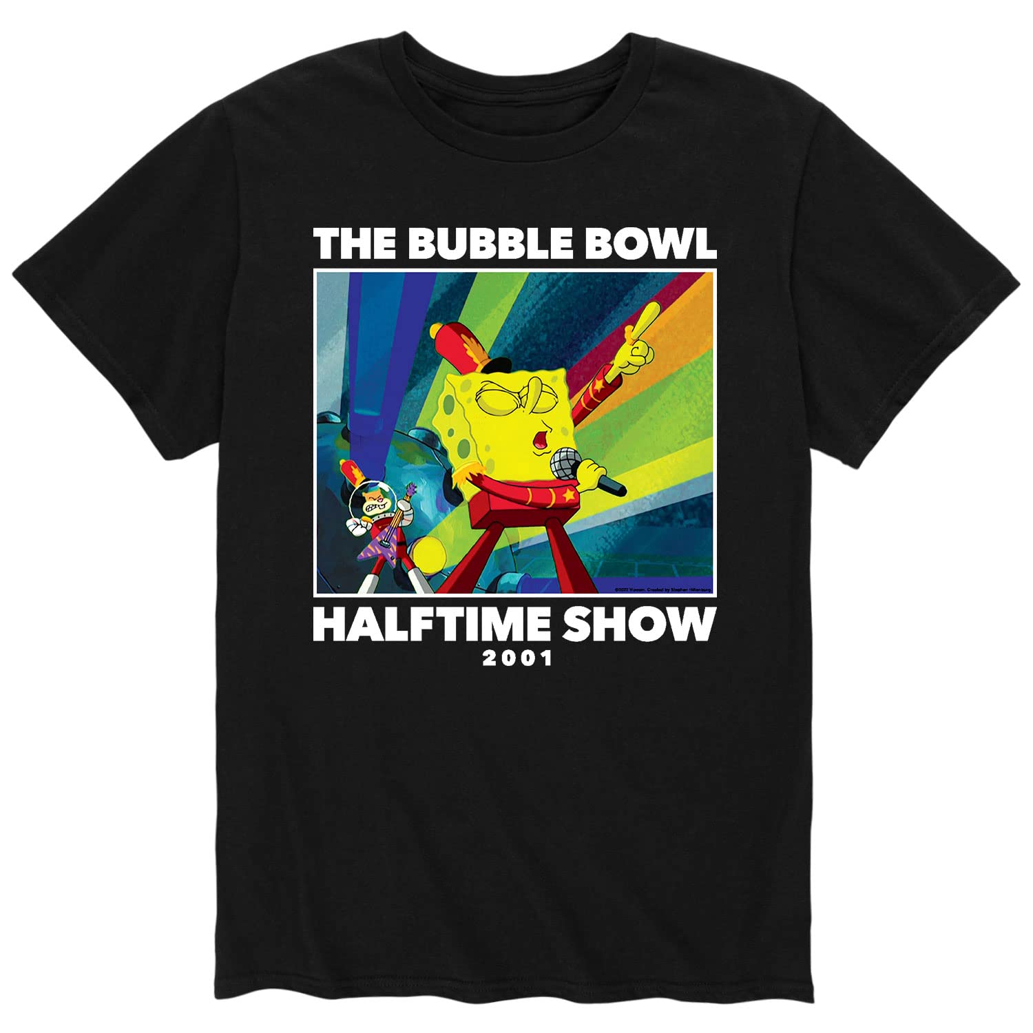 Spongebob Squarepants Bubble Bowl Super Band Graphic T-Shirt for Men - Soft Cotton Short Sleeve Tee - Casual Wear, Cosplay & Cartoon Lovers Gift
