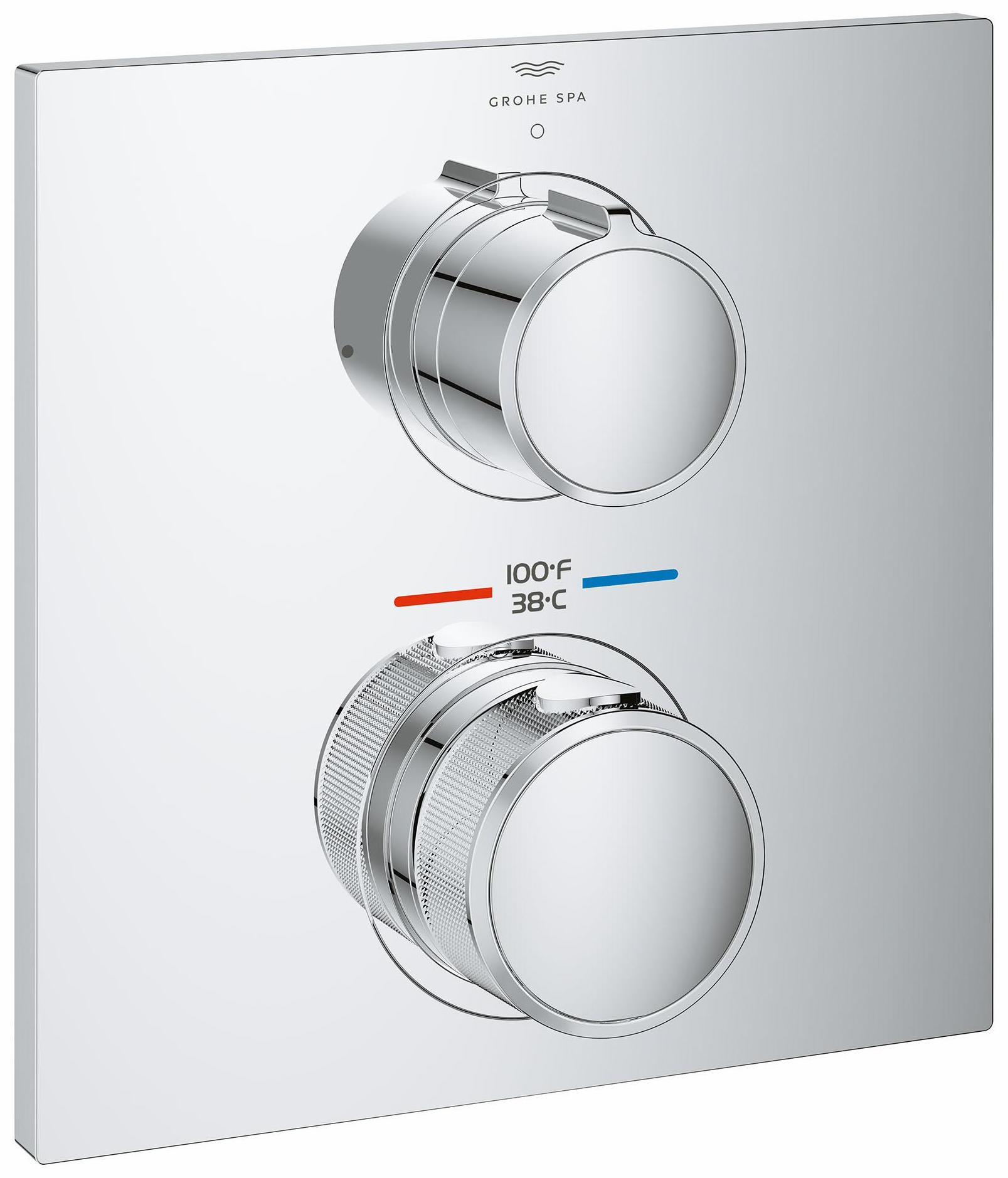 Grohe Allure Thermostatic Valve Trim in Chrome Finish (Model 29177001) - Perfect for Bathroom & Shower Faucet Upgrades