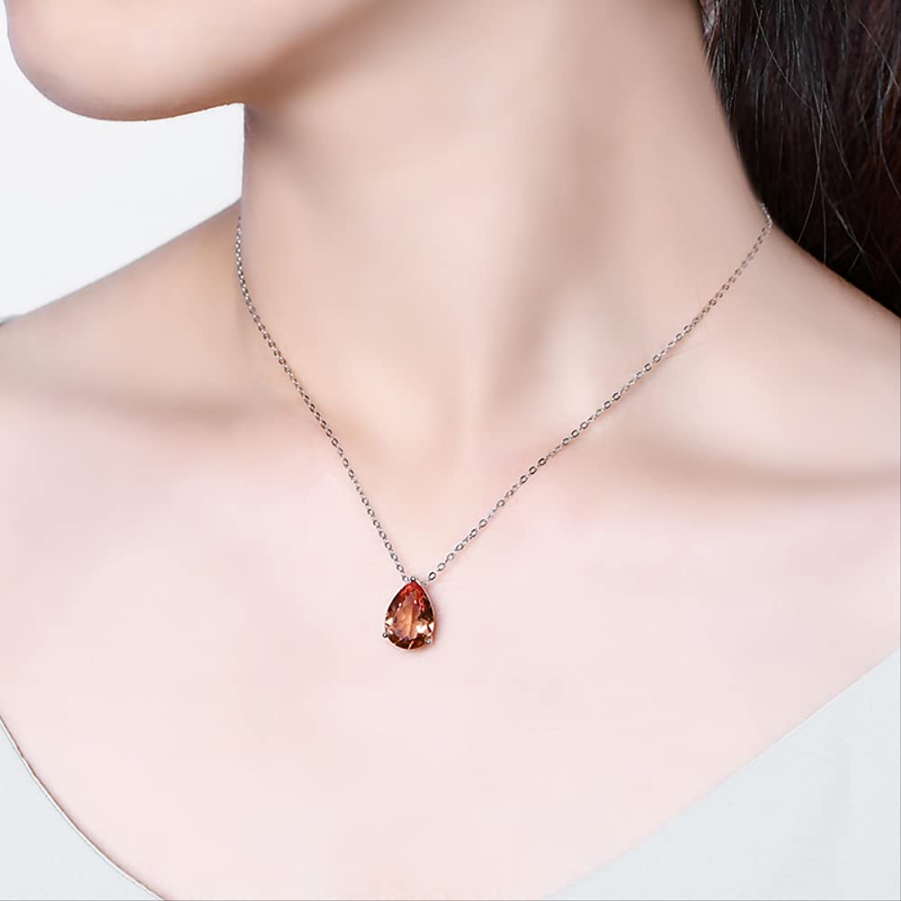 5.5 Carat Color Changing Zultanite Style Pear Cut Sterling Silver Pendant Necklace for Women | Perfect Birthday, Anniversary & Valentine's Day Gift | Elegant Jewelry for Parties, Weddings & Special Occasions