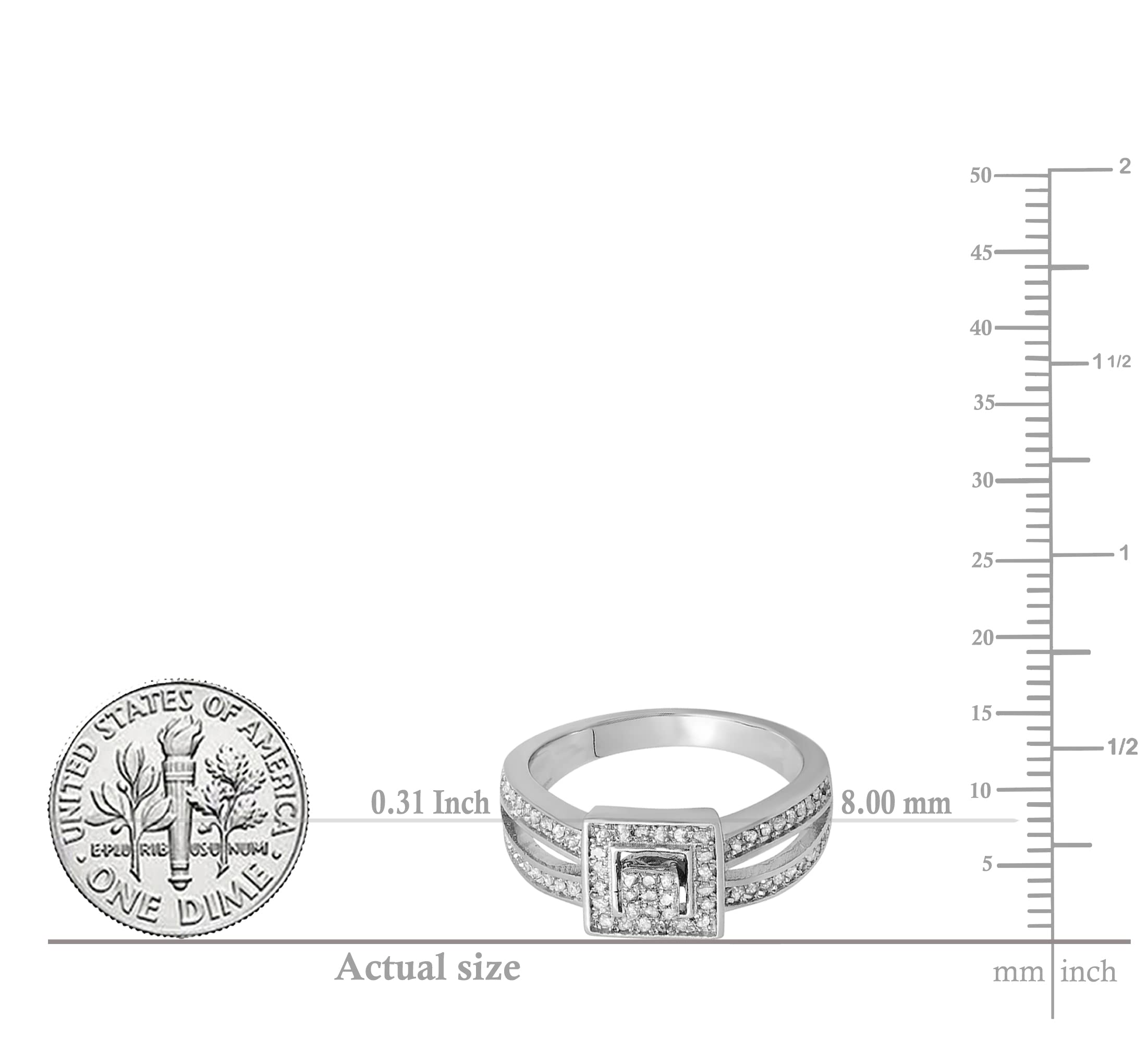 Dazzlingrock 0.25 Carat Round White Diamond Engagement Ring for Women - 1/4 CTW Sterling Silver Bridal Set - Perfect for Proposals, Anniversaries & Wedding Bands