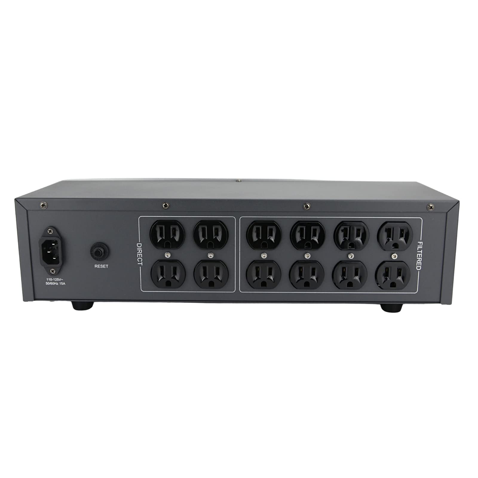 Premium AC Noise Power Conditioner - Mains Purifier & Surge Protector with US Outlets for Audio/Video Equipment | Eliminates Electrical Noise for Home Theater & Studio Use (Silver)