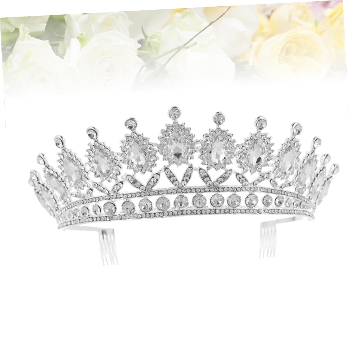 FOMIYES Rhinestone Tiara Crown for Girls - Sparkling Bridal Headpiece with Comb, Wedding Hair Accessory for Bride, Princess Party, Prom, Pageant, and Special Occasions