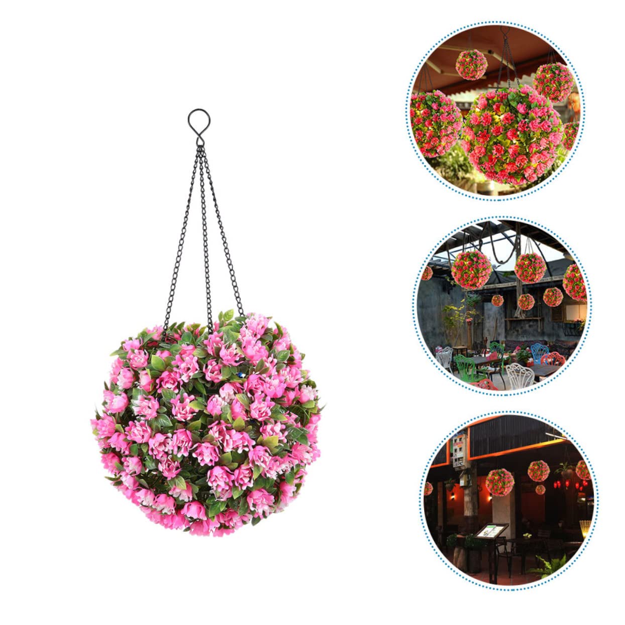 Abaodam 2 Pack Solar Powered LED Flower Ball Lights - Waterproof Outdoor Topiary Decor for Garden, Yard, Wedding, Party & Pathway Lighting | Romantic Ambiance for Evenings