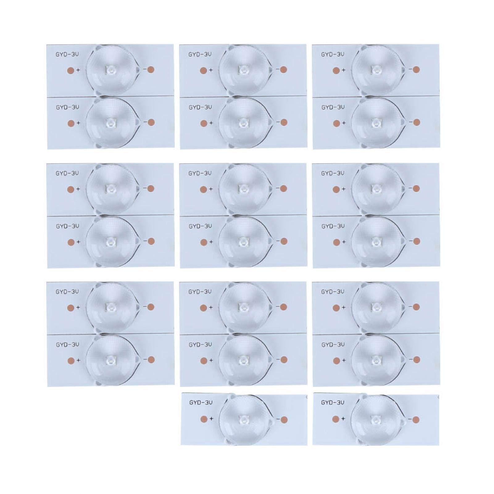 20Pcs 3V SMD LED Beads with Optical Lens - High Brightness Replacement Bulbs for TV Backlight Repair, DIY Lighting Projects - Perfect for Home Electronics Maintenance and Creative Light Crafts